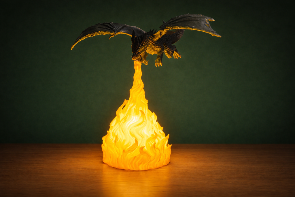 Fire Breathing Dragon Lamp - 3D Printed Fantasy Decor