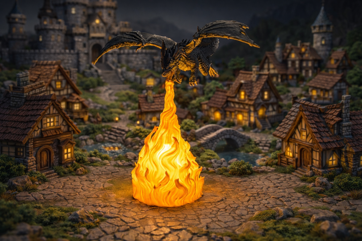 Fire Breathing Dragon Lamp - 3D Printed Fantasy Decor