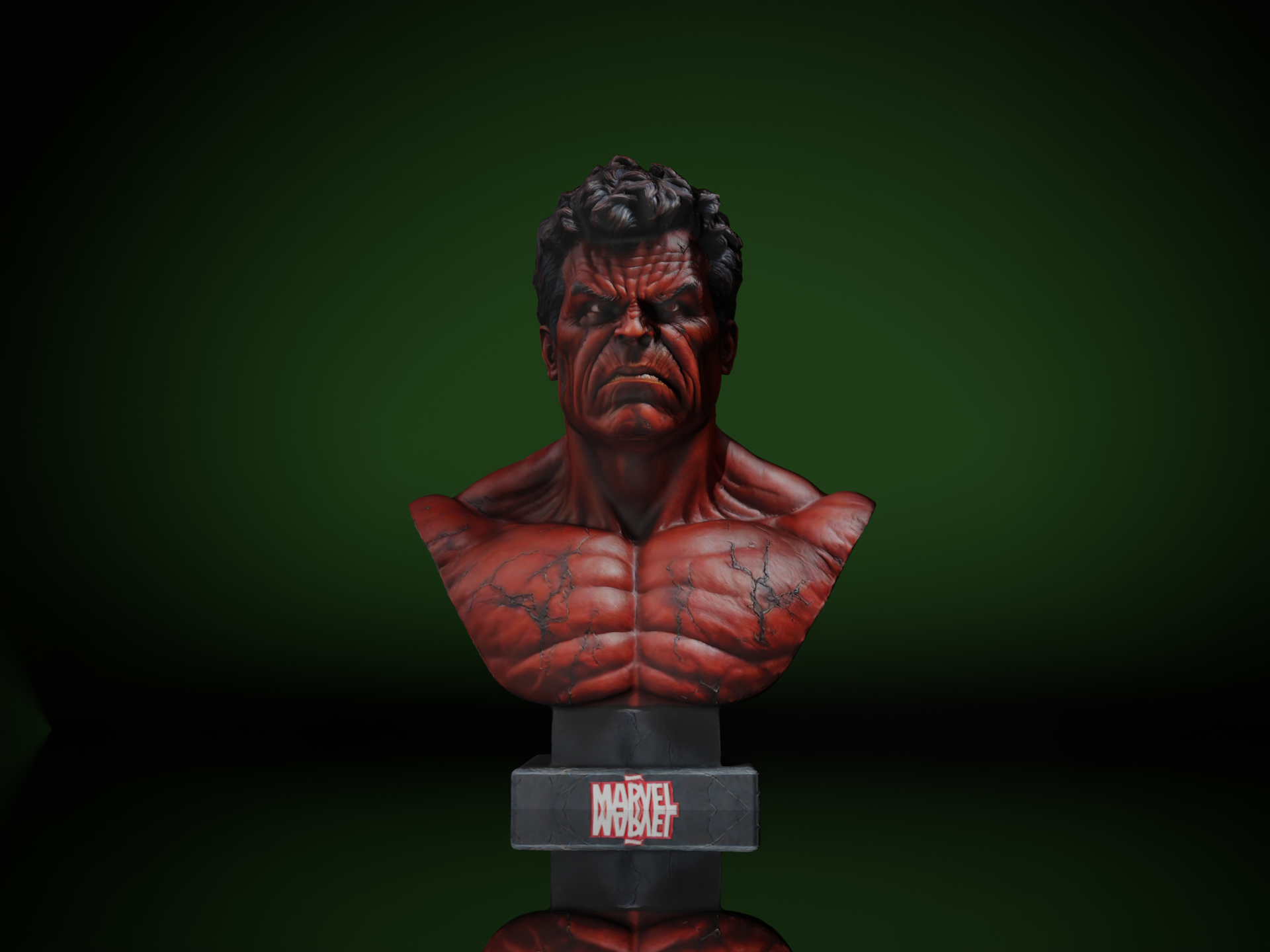 Red Hulk Bust - 3D Printed Collectible