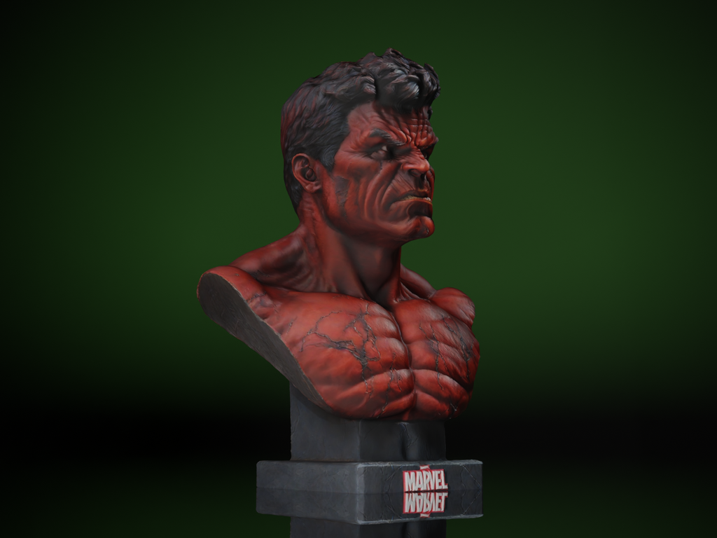 Red Hulk Bust - 3D Printed Collectible
