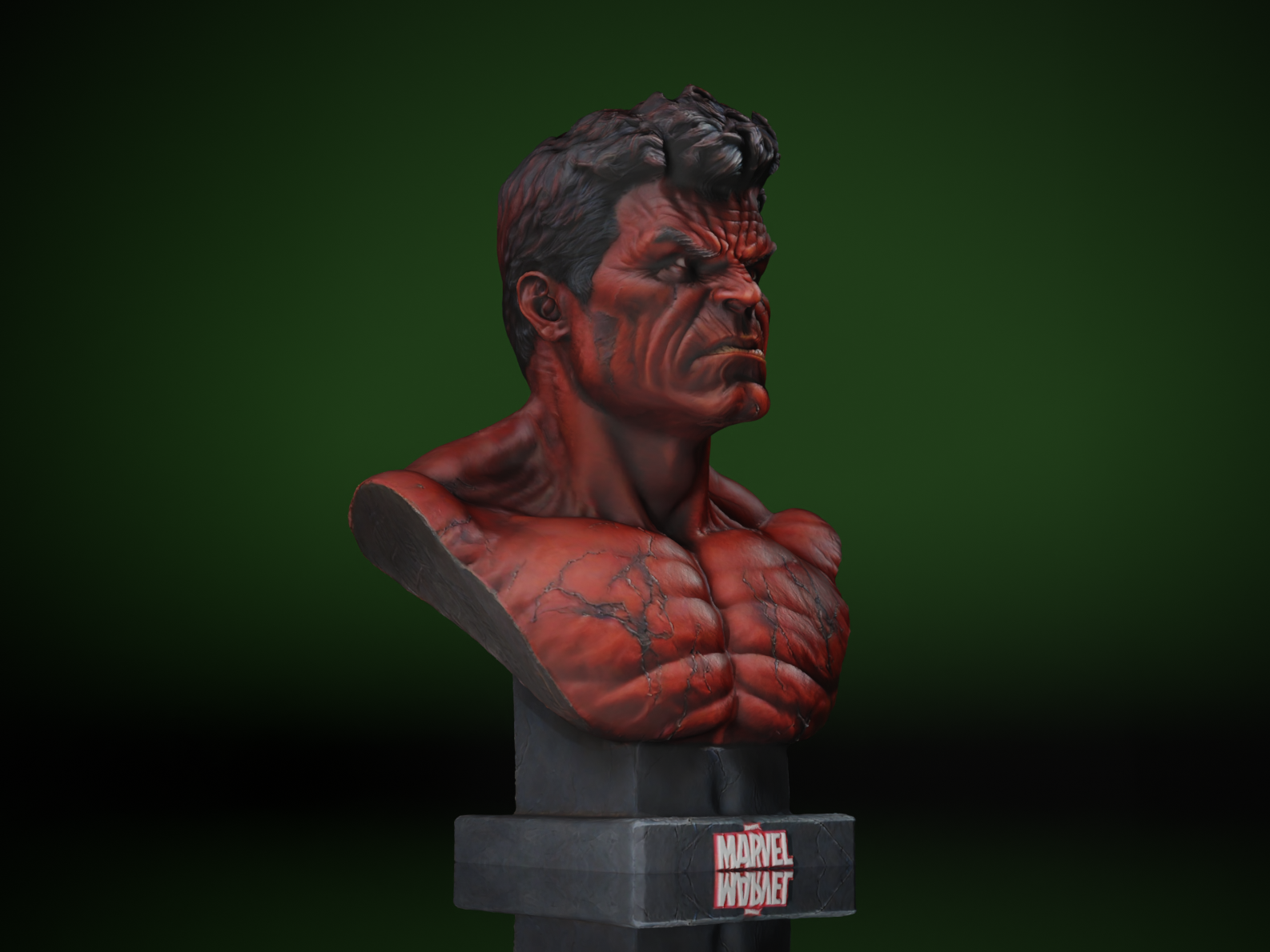 Red Hulk Bust - 3D Printed Collectible